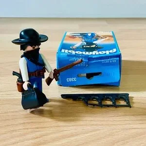 Playmobil 3383 Cowboy Bandit Complet Avec Ceinturon Et Foulard - Occasion - Thème Western